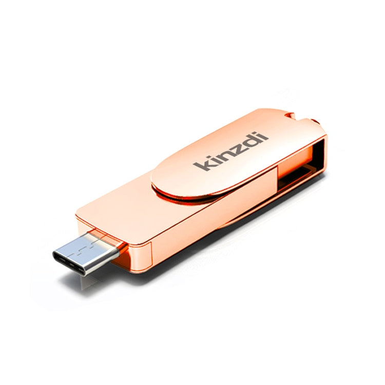 Kinzdi 128 GB USB 3.0 + Typ-C 3.0 Schnittstelle Metal Twister Flash Disk V11