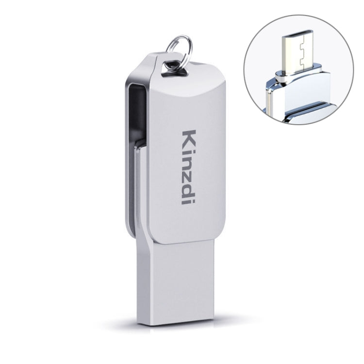 Kinzdi 32GB USB 2.0 Android Phone & Computer Dual-use Rotary Metal U Disk V8 My Store