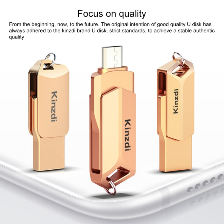 Kinzdi 32GB USB 2.0 Android Phone & Computer Dual-use Rotary Metal U Disk V8 My Store