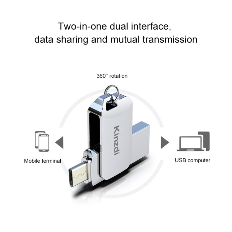 Kinzdi 32GB USB + Type-C Interface Metal Twister Flash Disk V10 My Store