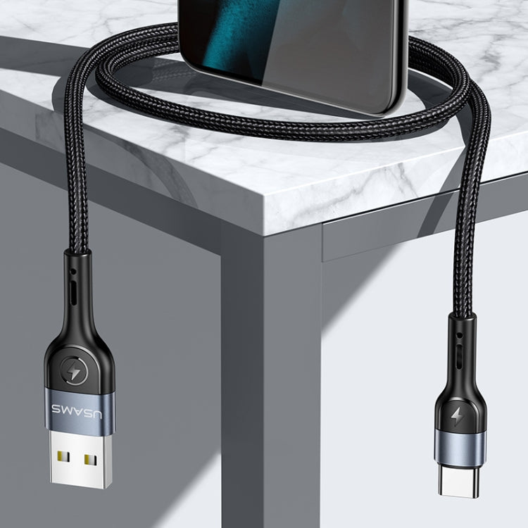 USAMS US-SJ449 U55 2A Type-C / USB-C Aluminum Alloy Weave Charging Cable, Length:1m My Store