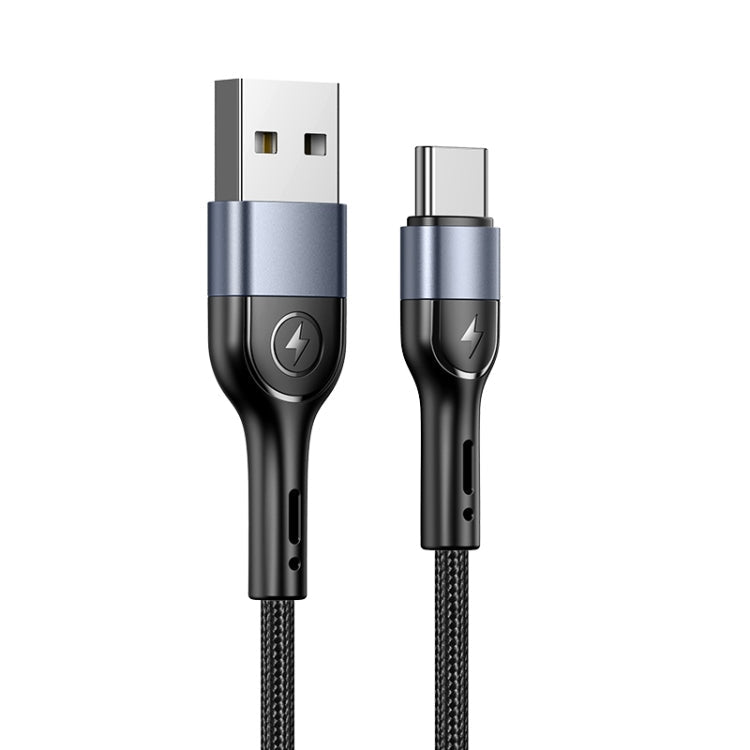 USAMS US-SJ449 U55 2A Type-C / USB-C Aluminum Alloy Weave Charging Cable, Length:1m My Store