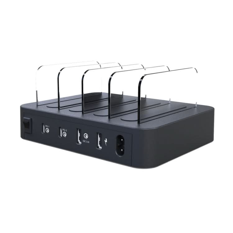 45W PD USB-C / Type-C + 18W PD USB-C / Type-C + 18W QC 3.0 USB + USB Ports Smart Charger with Detachable Bezel, EU Plug