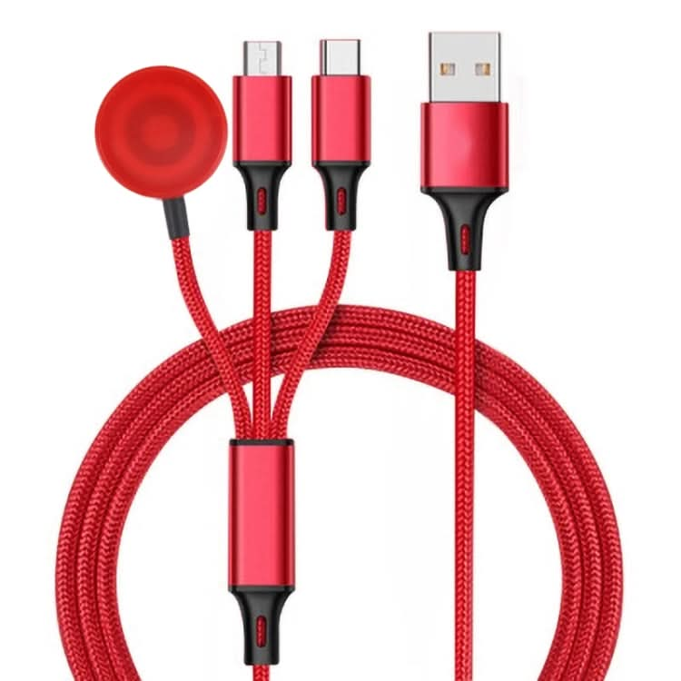 For iPhone / Apple Watch 3 In 1 8 Pin + Type-C / USB-C + Magnetic Charging Base Multi-function Charging Cable, Length: 1m