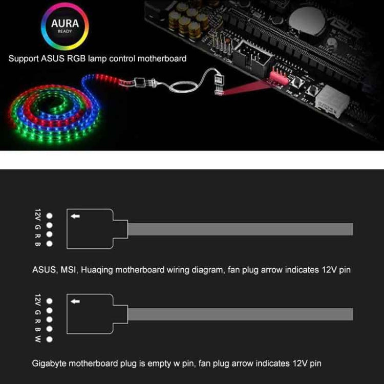 3 Pin 5V 1 to 4 Motherboard AURA RGB PC Cooling Extension Cable for Asus-Reluova