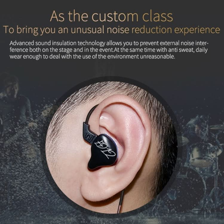 KZ ED12 Standard Version 3.5mm Jack Hanging Ear Sports In-Ear Wired Earphone, Cable Length: 1.2m