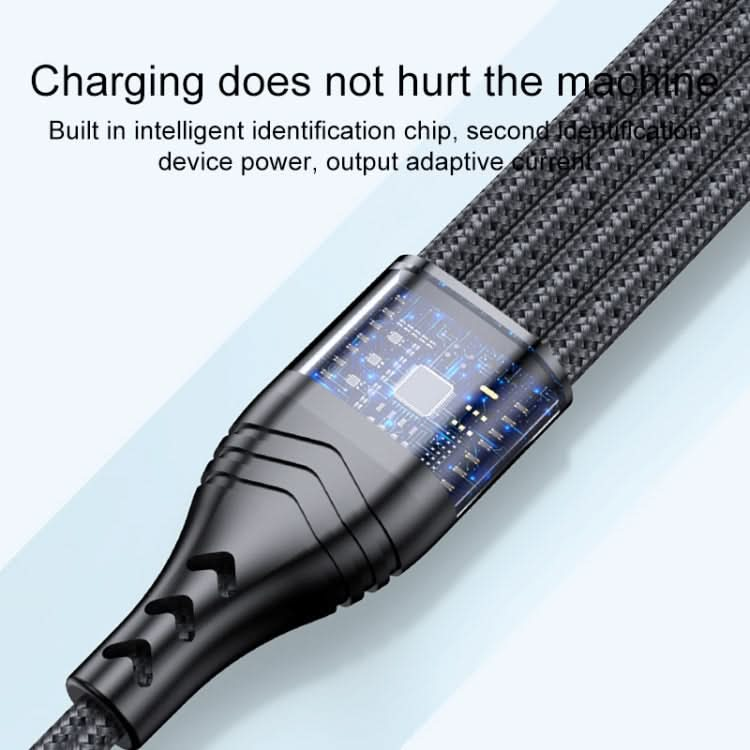 4 in 1 66W 6A USB to 8 Pin + Micro USB + Dual USB-C / Type-C Fast Charging Data Cable, Cable Length: 1.2m