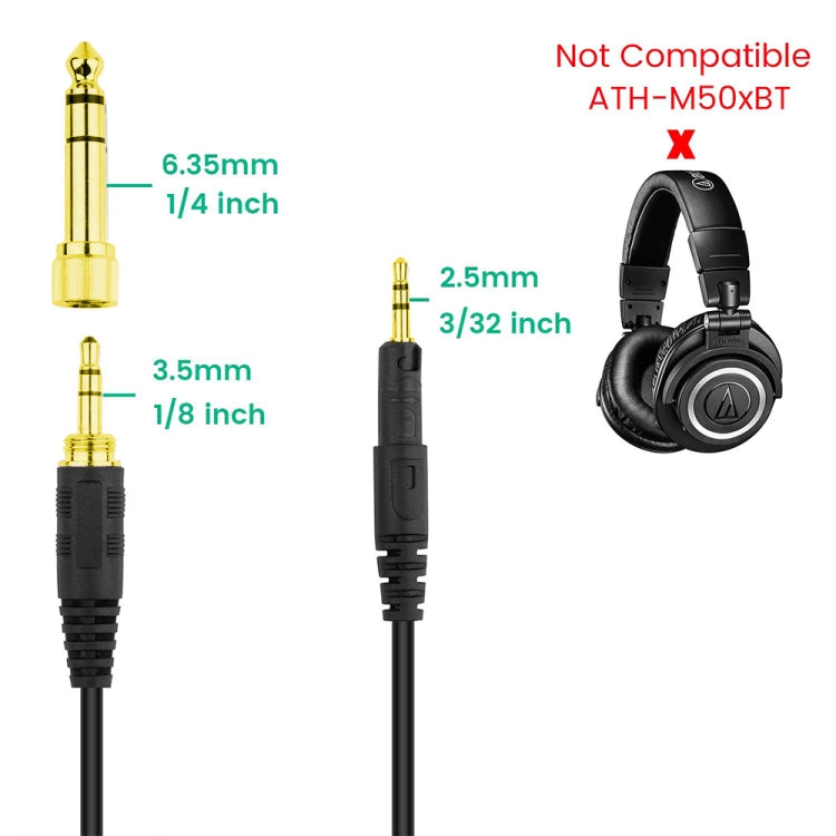 ZS0088 For Audio-Technica ATH-M50X / ATH-M40X Spring Headset Audio Cable, Cable Length: 1.4m-3m My Store