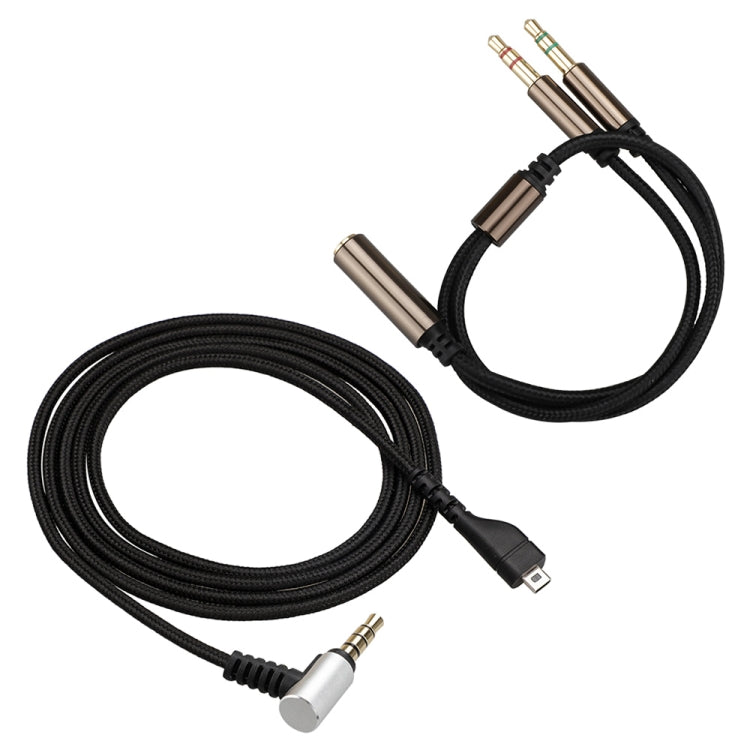 ZS0135 2 in 1 Für SteelSeries Arctis 3 / 5 / 7 Kopfhörer-Audiokabel + Kopfhörer-Adapterkabel-Set