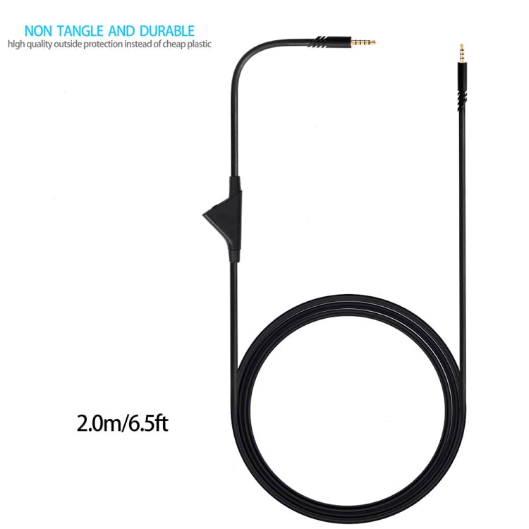 ZS0175 For Logitech Astro A10 / A40 / A30 3.5mm Male to Male Volume Adjustable Earphone Audio Cable, Cable Length: 2m