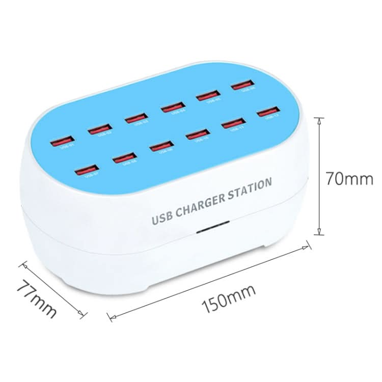 830-12 120W 12 USB Ports Multifunction Smart Charger Station AC100-240V, US Plug