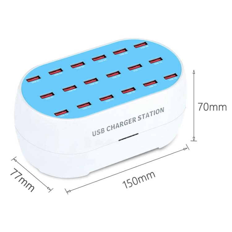 830-18 120W 18 USB Ports Multifunction Smart Charger Station AC100-240V, US Plug