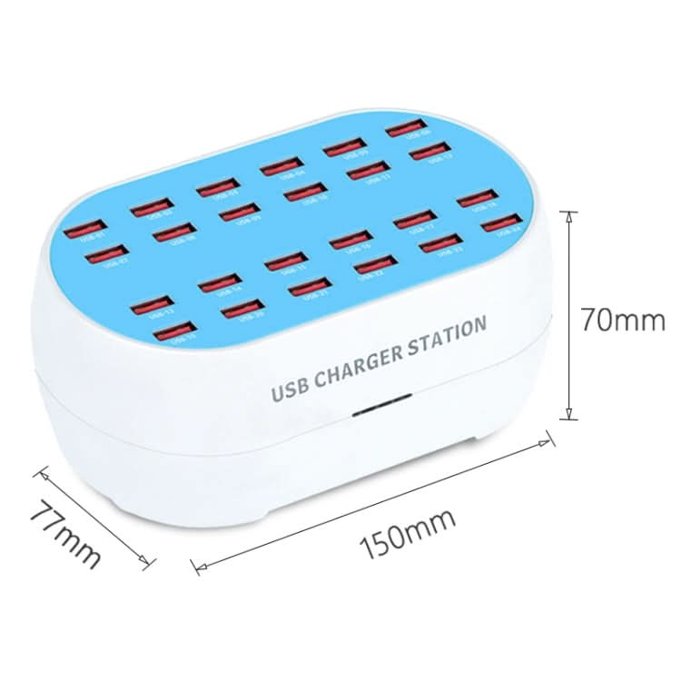 830-24 180W 24 USB Ports Multifunction Smart Charger Station AC100-240V, US Plug