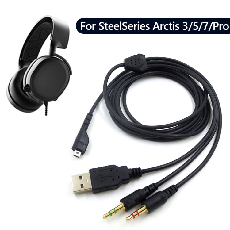 ZS0224 3-Prong Headphone Audio Cable for SteelSeries Arctis 3 / 5 / 7 / Pro