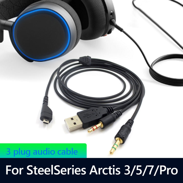 ZS0224 3-Prong Headphone Audio Cable for SteelSeries Arctis 3 / 5 / 7 / Pro