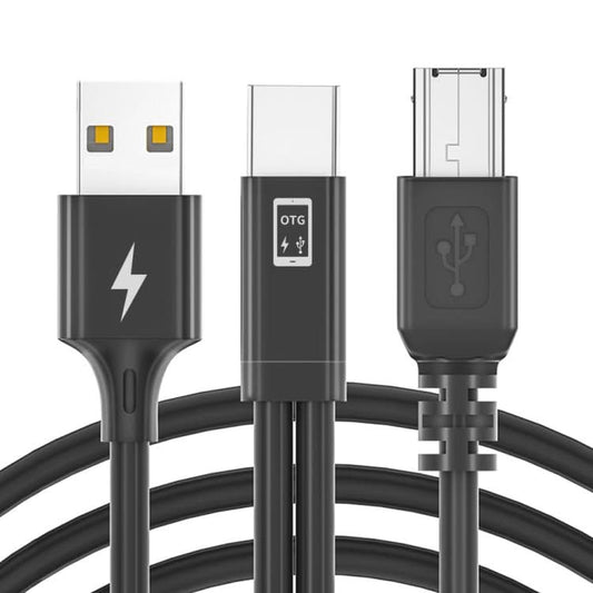 1m USB-C / Type-C to MIDI + USB Sound Card Audio Connection Sync Charging Cable