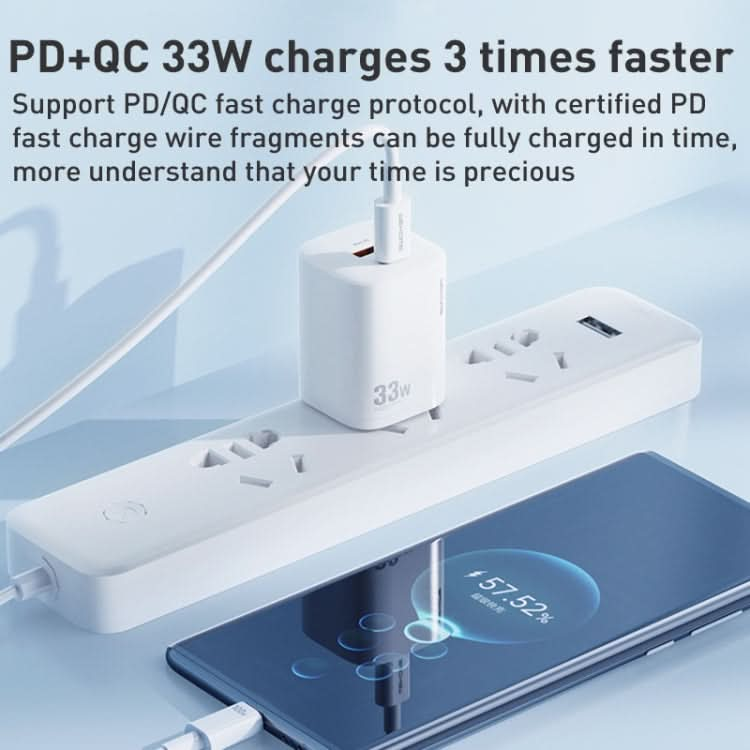 WK WP-U140 33W Power Series USB+USB-C/Type-C Fast Charger, Specifications: US Plug