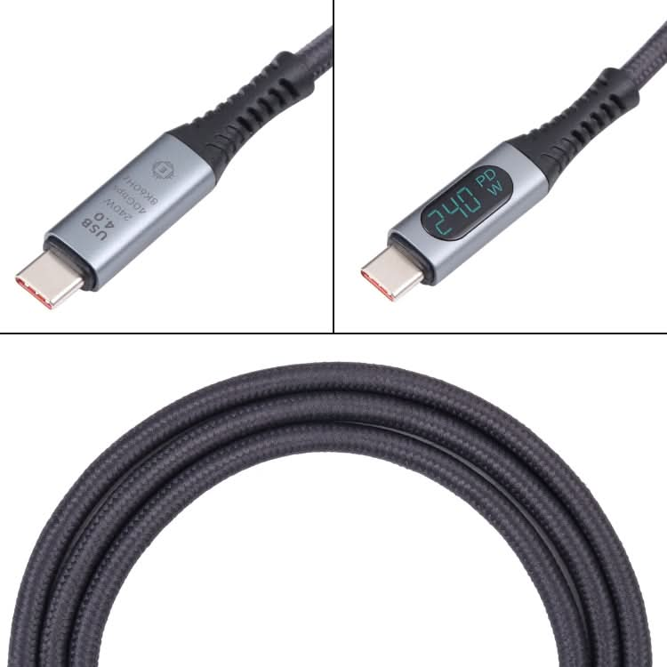 40Gbps 8K USB-C/Type-C to USB-C/Type-C Digital Video Cable Compatible with USB 4, Length: 1m