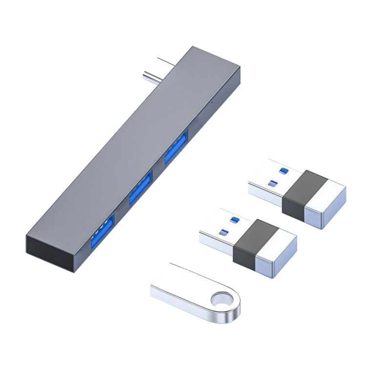 839 USB-C/Type-C Male to Dual USB 2.0+USB 3.0 Female Adapter My Store