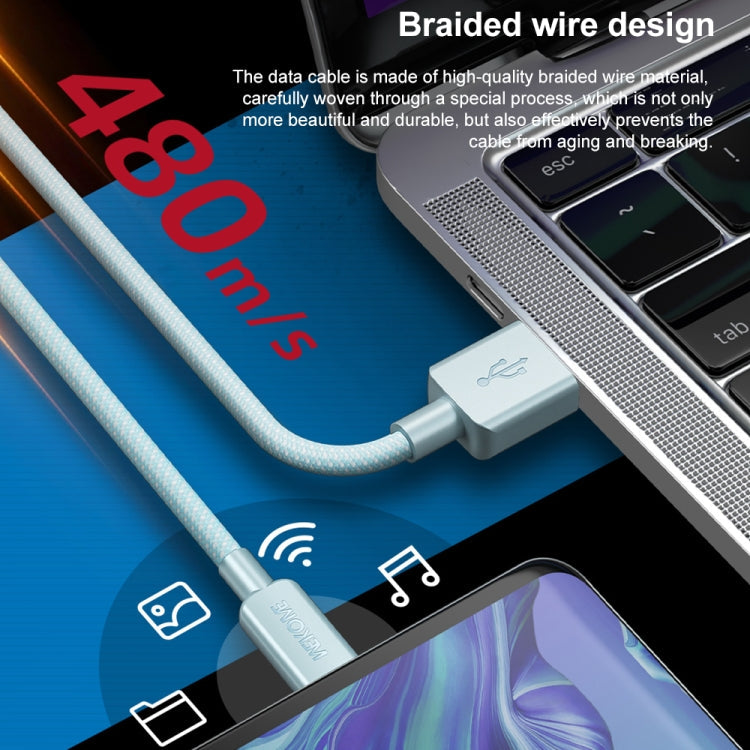 WEKOME WDC-03 Tidal Energy Series 3A USB to Micro USB Braided Data Cable, Length: 1m