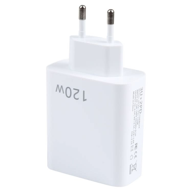 120W Dual PD Type-C + 3 x USB Multi Port Charger, EU Plug