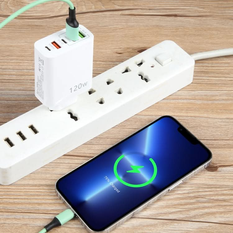 120W Dual PD Type-C + 3 x USB Multi Port Charger, EU Plug