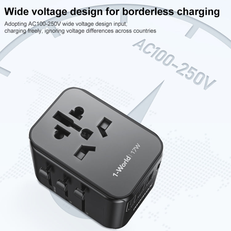 MOMAX UA12 1-World 17W Global Travel Fast Charger Power Adapter