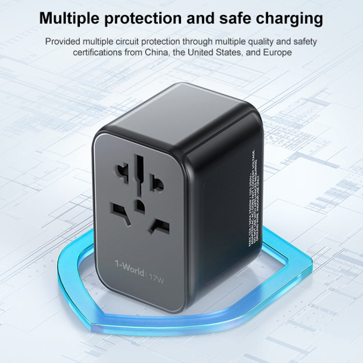 MOMAX UA12 1-World 17W Global Travel Fast Charger Power Adapter