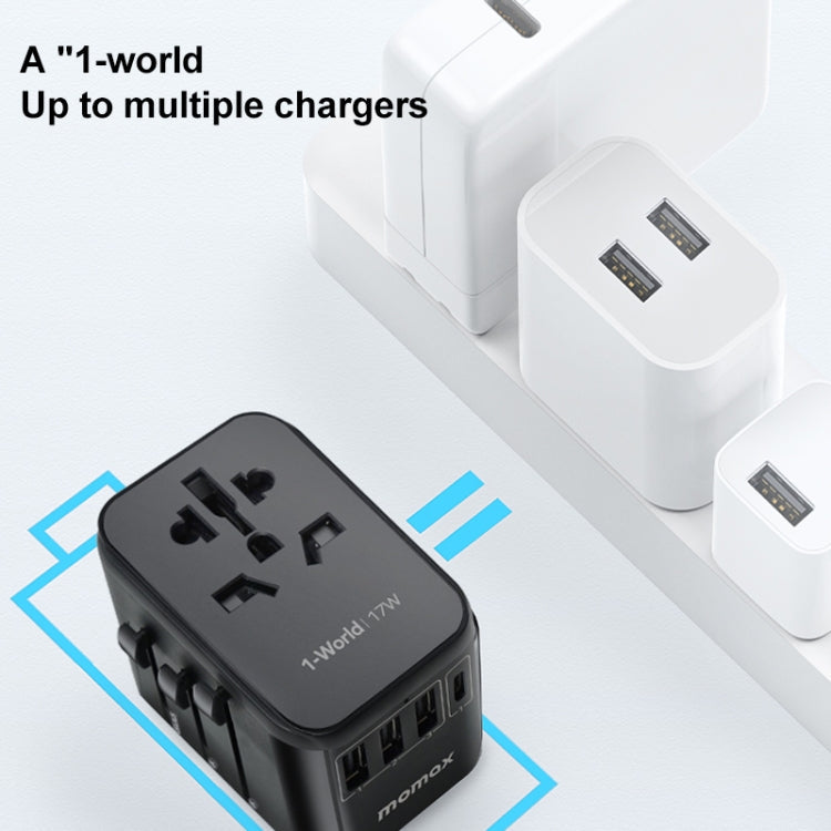 MOMAX UA12 1-World 17W Global Travel Fast Charger Power Adapter Reluova