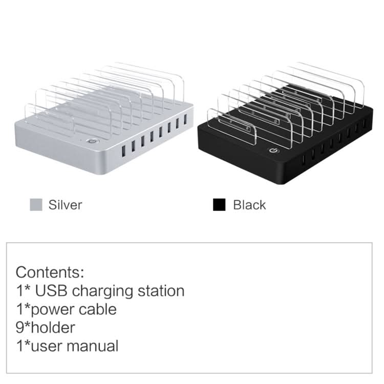 LMH-PW006 Multi-function 96W DC5V/19.2A (Max) Output 8 Ports USB Detachable Charging Station Smart Charger