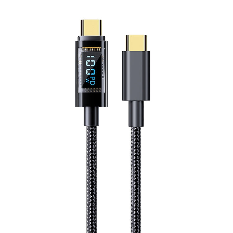 Mutural Li-CC006 1.2m 100W Transparent Digital Display USB-C / Type-C to Type-C Charging Data Cable