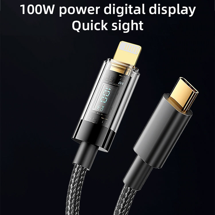 Mutural Li-CC006 1.2m 100W Transparent Digital Display USB-C / Type-C to Type-C Charging Data Cable My Store