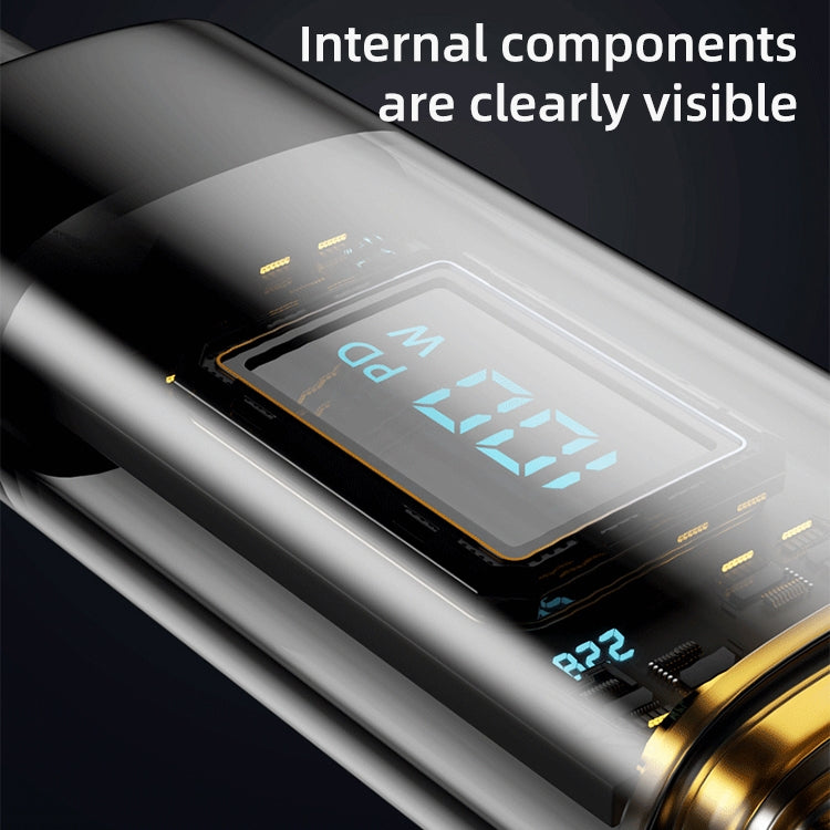 Mutural Li-CC006 1.2m 100W Transparent Digital Display USB-C / Type-C to Type-C Charging Data Cable