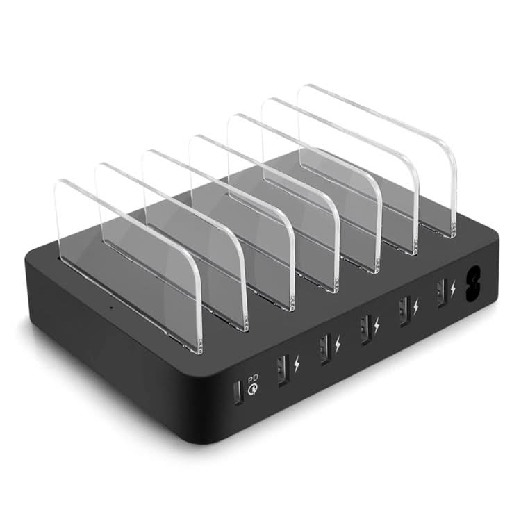 008PD Multi-function AC 100V~240V 6 Ports USB-C PD Detachable Charging Station Smart Charger, US/EU/UK/AU/Japanese Plug