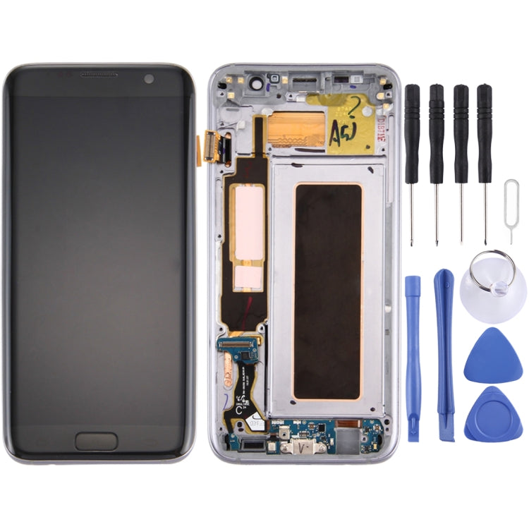 Original LCD Screen and Digitizer Full Assembly with Frame & Charging Port Board & Volume Button & Power Button for Galaxy S7 Edge / G935F