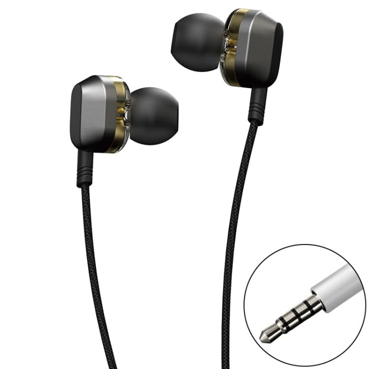 WK Y9 3.5mm In-Ear Double Moving Coil HIFI Stereo Wired Earphone