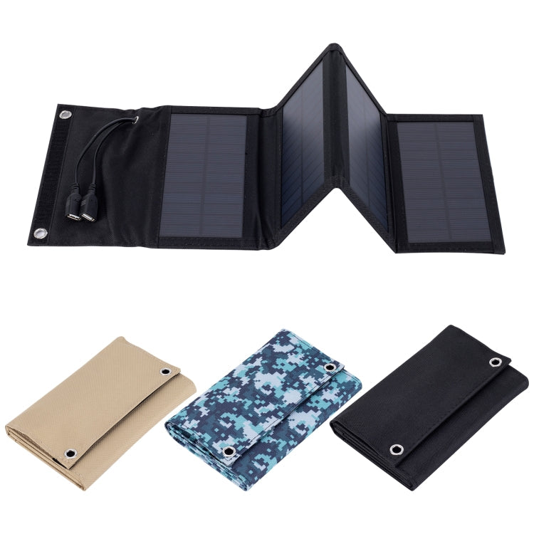 7W Monocrystalline Silicon Foldable Solar Panel Outdoor Charger with 5V Dual USB Ports