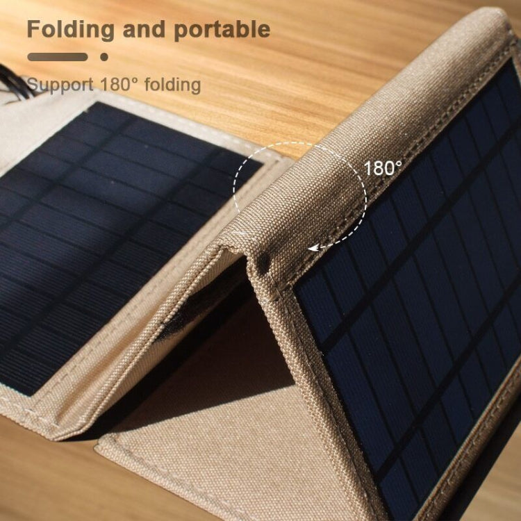 7W Monocrystalline Silicon Foldable Solar Panel Outdoor Charger with 5V Dual USB Ports Reluova