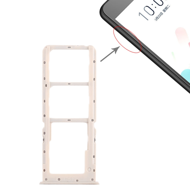 For OPPO A5 / A3s 2 x SIM Card Tray + Micro SD Card Tray