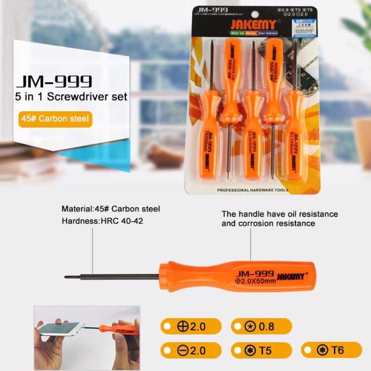 JAKEMY JM-999 5 in 1 Precision Screwdriver Set Carbon Steel Repair Opening Tools Kit My Store