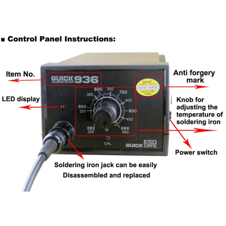 QUICK 936 220V 60W Anti-static Soldering Iron Soldering Station, AU Plug My Store