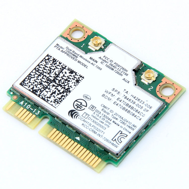 Dual Band Wireless Wifi Card for Intel 7260HMW Mini PCI-E 2.4G / 5Ghz WLAN Bluetooth 4.0 Wifi Card 802.11 ac / a / b / g / n My Store