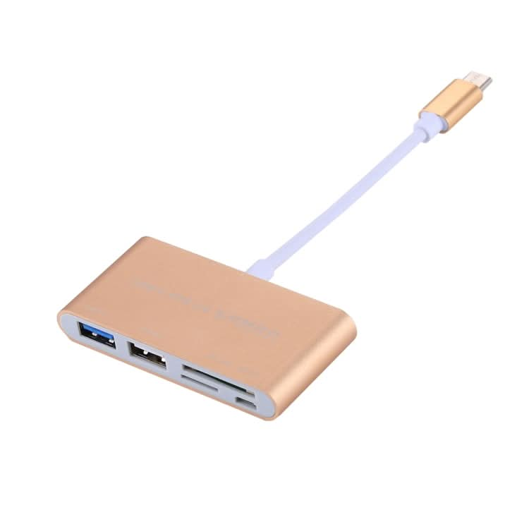 5 in 1 Micro SD + SD + USB 3.0 + USB 2.0 + Micro USB Port to USB-C / Type-C OTG COMBO Adapter Card Reader for Tablet, Smartphone, PC My Store