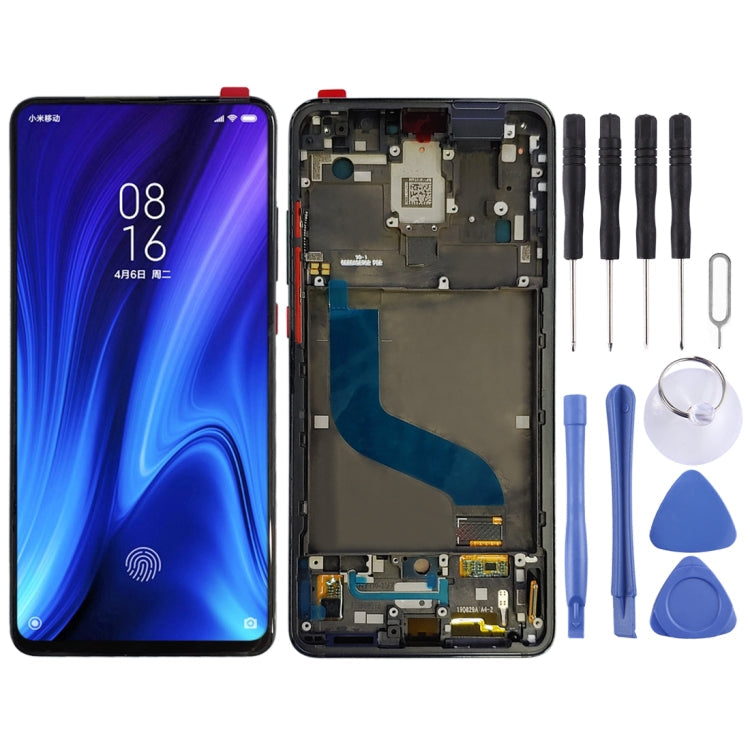 OLED Material LCD Screen and Digitizer Full Assembly with Frame for Xiaomi Redmi K20 / Redmi K20 Pro / 9T Pro