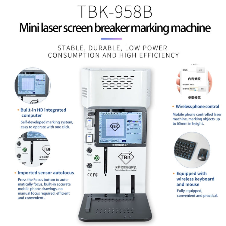 TBK958B Automatic Mini Laser Marking Screen Separater Repair Machine