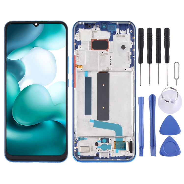 Original AMOLED Material LCD Screen and Digitizer Full Assembly with Frame for Xiaomi Mi 10 Lite 5G