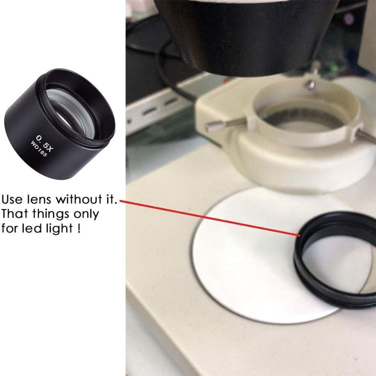 Stereo Microscopes Auxiliary Objective Lens Barlow Lens Magnifier 0.5X WD165 My Store