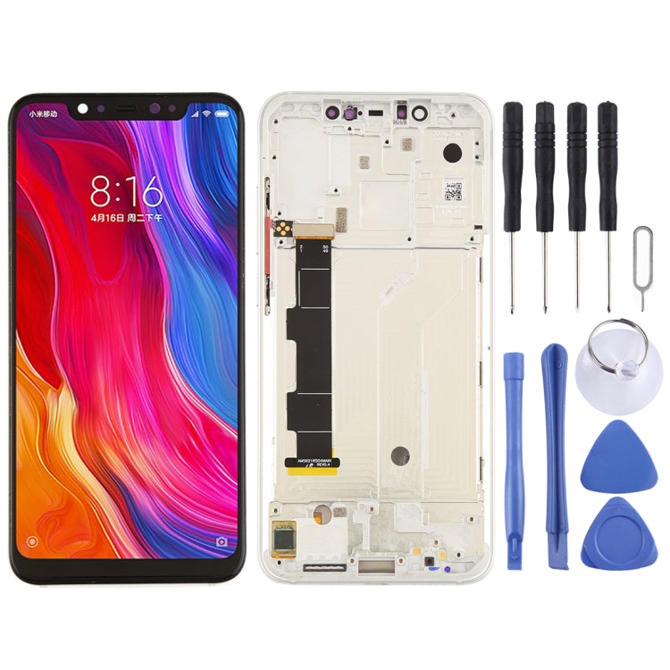 LCD Screen and Digitizer Full Assembly with Frame & Side Keys for Xiaomi Mi 8