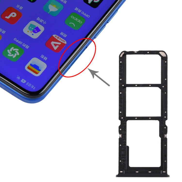 For OPPO A11x/A11/A9(2020)/A5(2020) SIM Card Tray + SIM Card Tray + Micro SD Card Tray