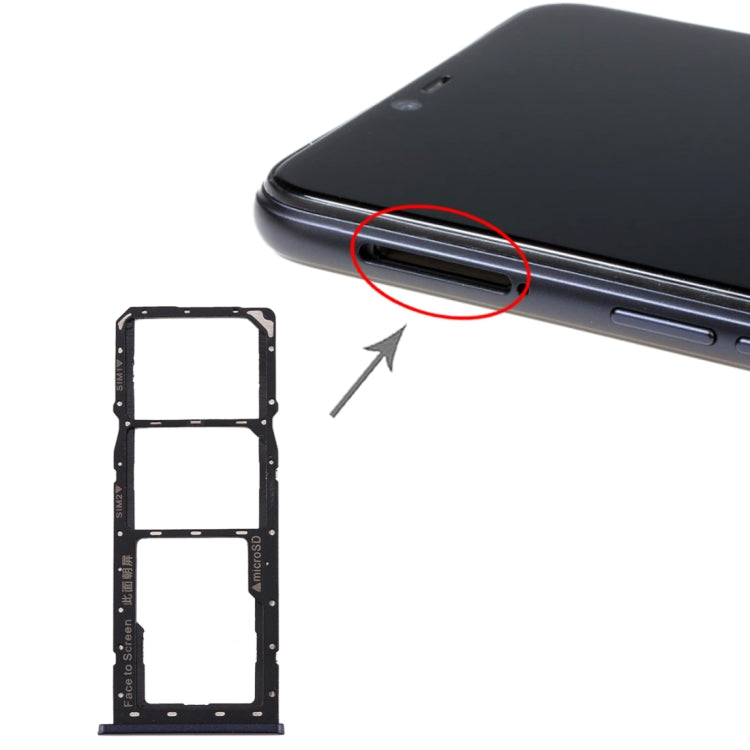 For Realme 2 SIM Card Tray + SIM Card Tray + Micro SD Card Tray